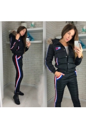 Женский утепленный зимний болоневый костюм черный с натуральным мехом Tommy (арт.Z5580) Женский утепленный зимний болоневый костюм черный с натуральным мехом Tommy (арт.Z5580)