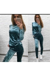 Велюровый женский костюм бирюзовый (60607)
