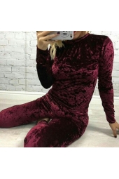 Велюровый женский костюм бордовый (60611)