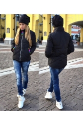 Женская куртка со звездой Moschino черная (арт.88002-7)