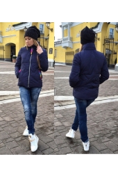Женская куртка со звездой Moschino темно-синяя (арт.88002-1)