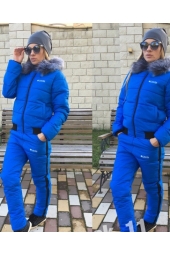 Женский утепленный горнолыжный костюм с мехом синий (арт.36481) Женский утепленный горнолыжный костюм с мехом синий (арт.36481)