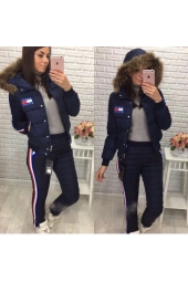 Женский утепленный зимний болоневый костюм темно-синий с натуральным мехом Tommy (арт.Z5579) Женский утепленный зимний болоневый костюм темно-синий с натуральным мехом Tommy (арт.Z5579)