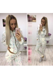 Женский спортивный костюм цветочная поляна белый (009-559) Женский спортивный костюм цветочная поляна белый (009-559)